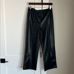 Avec Les Filles Black Leather Look Pants